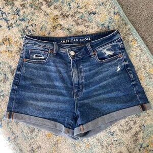 American Eagle Outfitters Women's Distressed Blue Jean Shorts